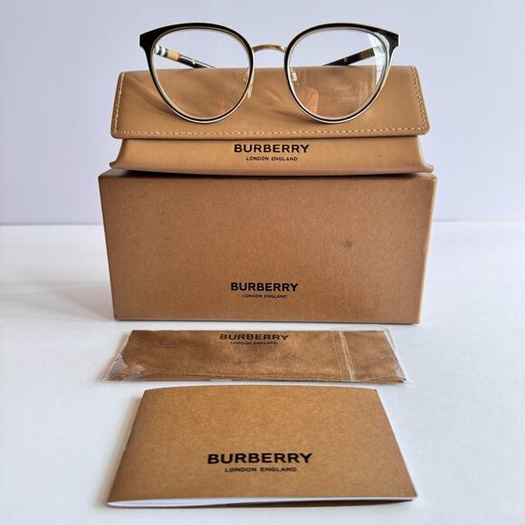 Burberry B1324 1262 5219 140 Cat Eye Women Glasses Full Rim Metal Frame Case Set - Picture 1 of 16